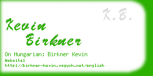 kevin birkner business card